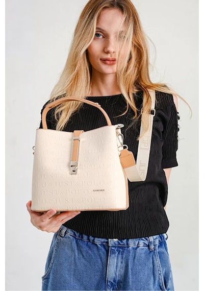 Just Polo Kadın Günlük Kullanıma Uygun Şık El Ve Omuz Çantası Shoulder Bag Krem - Taba