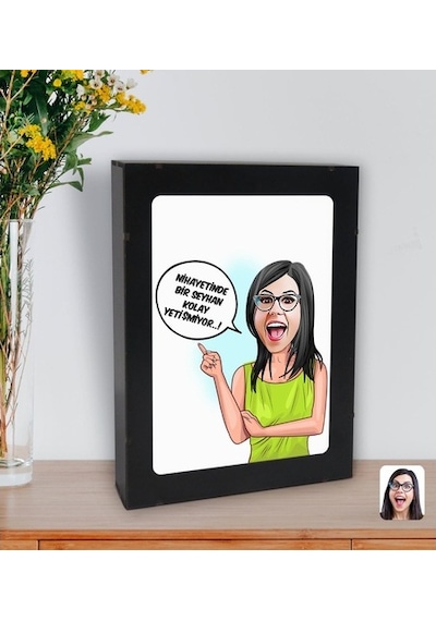 Kişiye Özel Isimli Kadın Kolay Yetişmiyor Karikatürlü Led Işıklı (508470782)