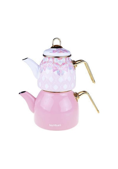 Bambum Unique Emaye Çaydanlık Takımı Pembe