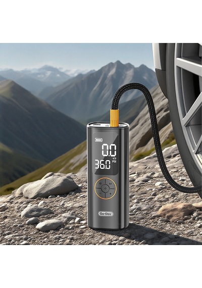 Go Des Gd-b638 Led Işıklı Araç Hava Kompresörü Ve Powerbank Özellikli 12v Siyah Siyah