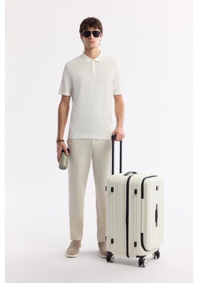 Avva Erkek Ekru Polo Yaka Basic Rayon Triko Regular Fit T-shirt A51y5035
