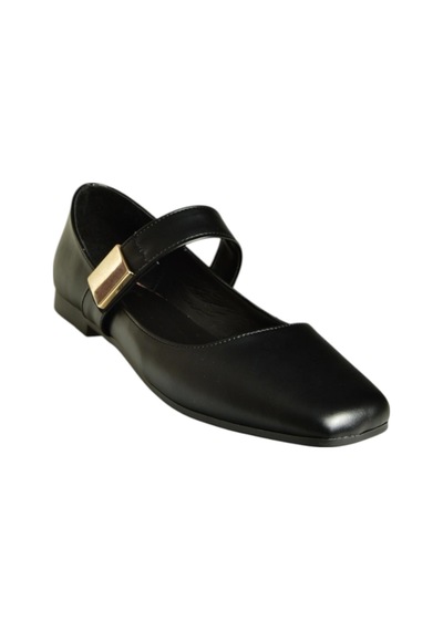Fox Shoes U726454509 Siyah Kadın Babet Siyah-suni Deri