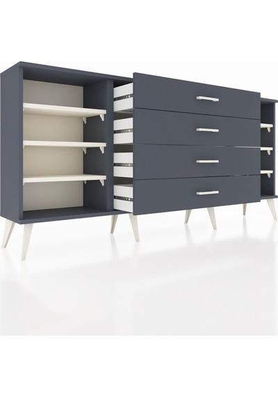 Arges Konsol 6 Raflı 4 Çekmeceli 176x30x83 Antrasit-aytaşı/antrasit Aytaşı/antrasit Arges Konsol 6 Raflı 4 Çekmeceli 176x30x83 Antrasit-aytaşı/antrasit Aytaşı/antrasit