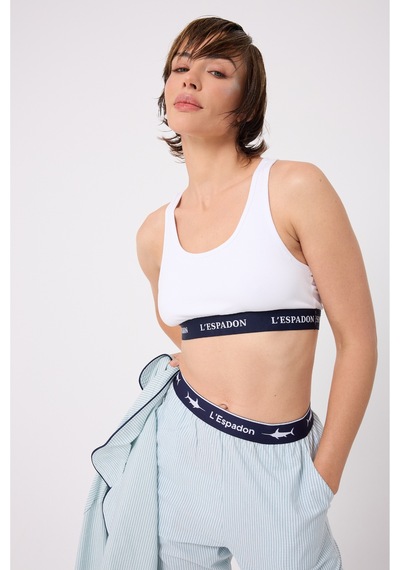 Lespadon Marısılk Seastrıpe Premium Dokuma Uzun Kollu Crop Pantolonlu Kadın Pijama & Lounge Takımı-3190 Yesil