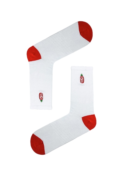 Carnaval Socks Nakışlı Hot Desenli Çorap Beyaz