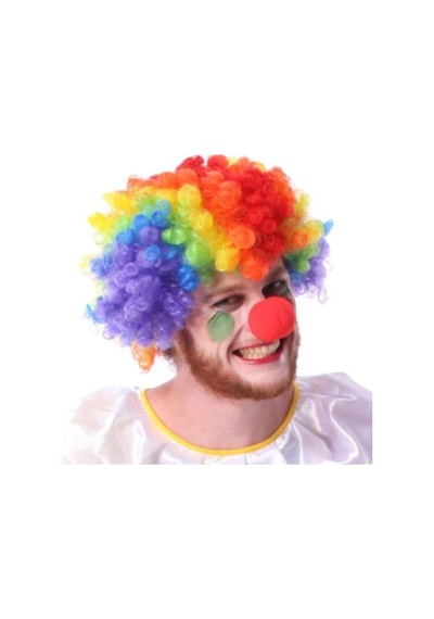 Beysüs Unisex Renkli Palyaço Peruk Saç Bonus Ve Burun Seti Sku: Smg8690010422828
