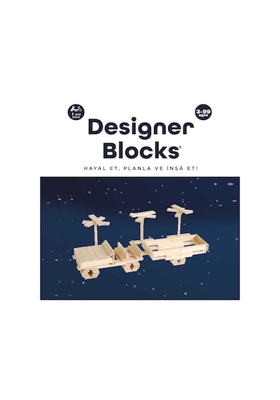 Designer Blocks 100 Doğal Ahşap Parça 3+ Yaş 1+ Oyuncu