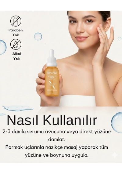 Ronanna C Vitamini Serum %20 Saf Vitamin C Leke Karşıtı Cilt Aydınlatıcı Anti Aging Serum 30ml