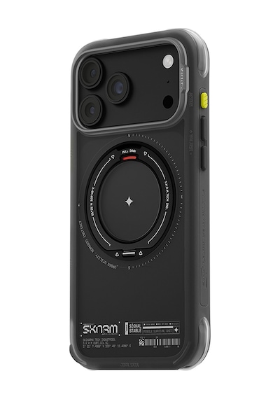 İphone 18 Pro Uyumlu Kılıf M-safe Şarj Özellikli Airbag Tasarımlı Standlı Skinarma Atlas Kapak Siyah
