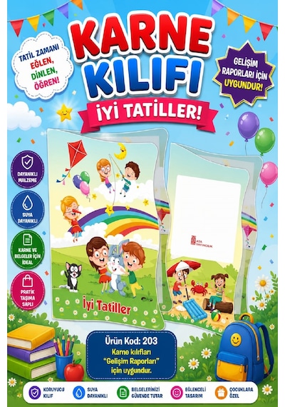 Ata Okul Öncesi Ve İlkokullar İçin Karne Kılıfı Gelişim Dosyasına Uygun Ürün Kodu:203 25 Adet