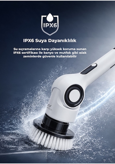 Ef-17 Şarjlı Temizlik Fırçası 3 Kademeli, 7 Başlıklı Fonksiyonel Temizlik Seti