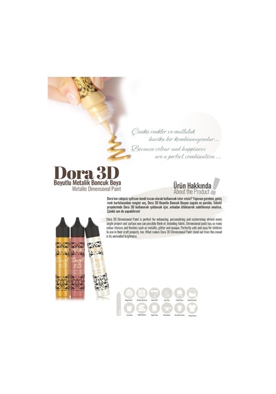 3d Boncuk Boya 23 Lü Set - Boyutlu Boya 25 Ml X 23 Adet Karışık Karışık