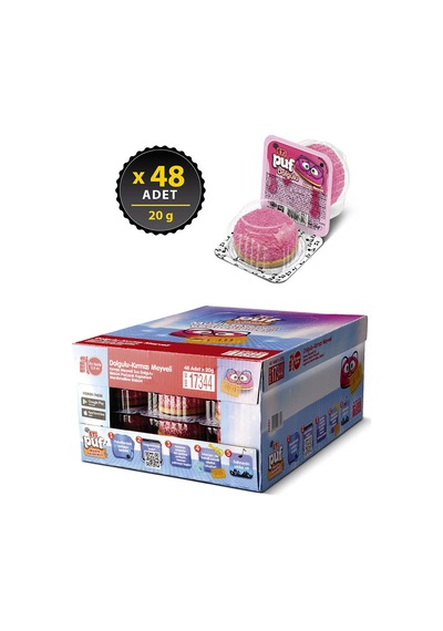 Eti Puf Kırmızı Meyve Dolgulu 48 x 20 G