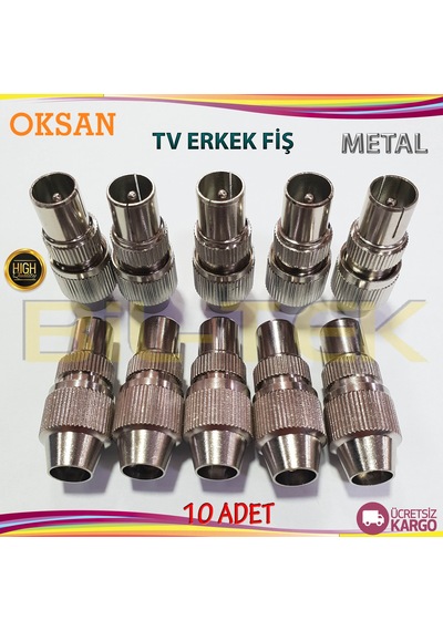 Oksan Metal Tv Erkek Fiş 10 Adet