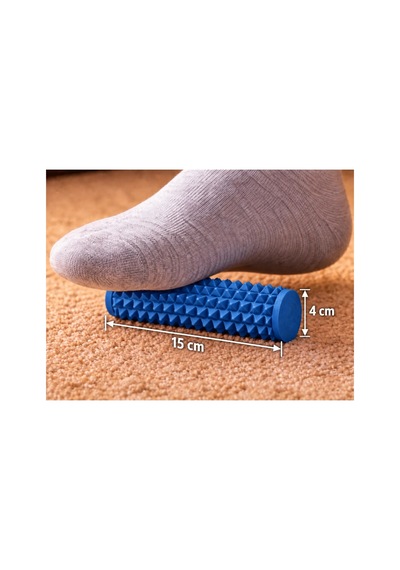 Alvera Dikenli Masaj Silindiri 15 X 4 Cm Ayak Ve Kas Masaj Rulosu - Mavi