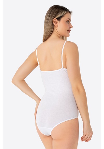 Arma Yıldız Kadın İp Askılı Çıtçıtlı Atlet Body Zıbın Pamuklu Likralı Beyaz Siyah 2'li Paket Renkli