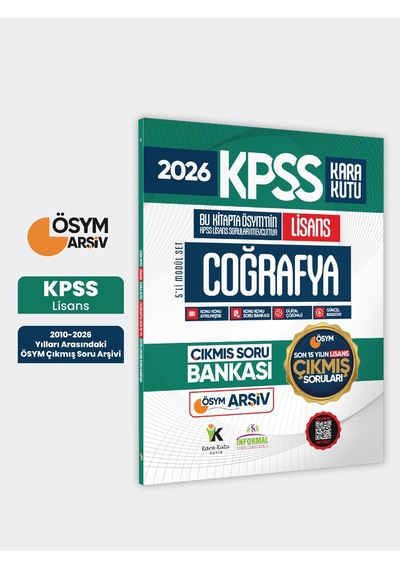 2026 Fulllisans Kpss Lisans Coğrafya Kara Kutu ÖSYM Çıkmış Soru Bankası Son 15 Yıl(sadece Lisans)