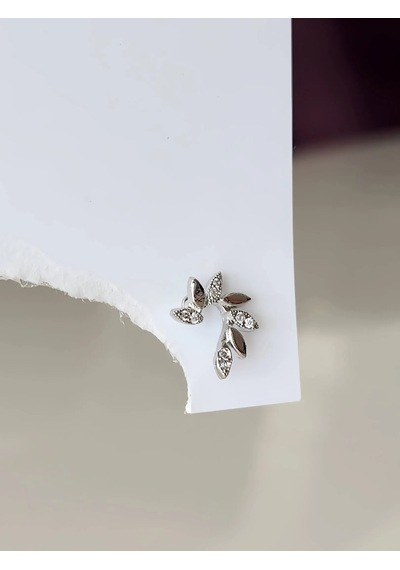Buğday Başak Arpa Model Kıkırdak Piercing Tragus Helix Gümüş Renk Küpe Gümüş
