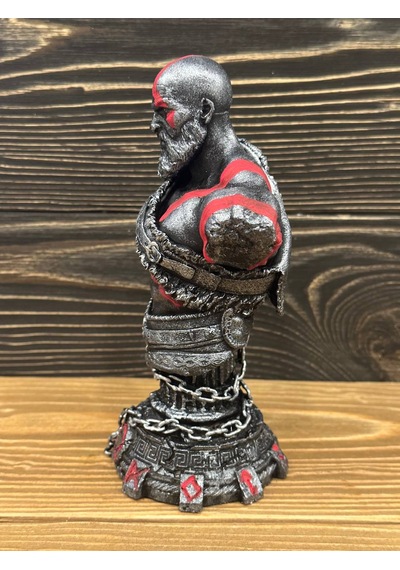 Kratos 20cm Gümüş Eskitme Kırmızı Detay God Of War 4 Playstation-