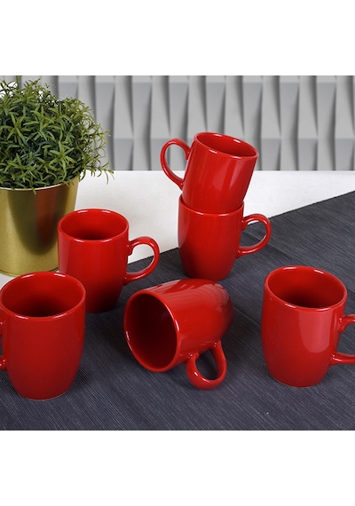 Keramika Kırmızı Bulut Kupa 9 Cm 6 Adet