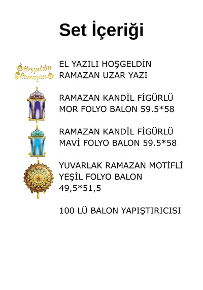 Hoşgeldin Ramazan Süslemesi Ve Kandil Süsleri Tüm Yaşlar