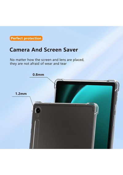 Galaxy Uyumlu Tab S9 11 İnç Kılıf Şeffaf Slim Ve Ekran Koruyucu Set