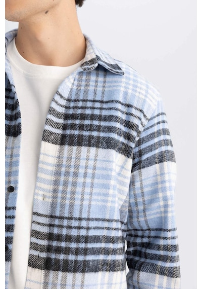 DeFacto Regular Fit Normal Kesim Kareli Oduncu Flanel Uzun Kollu Gömlek S9275AZ24AUBE524 Mavi DeFacto Regular Fit Normal Kesim Kareli Oduncu Flanel Uzun Kollu Gömlek S9275AZ24AUBE524 Mavi