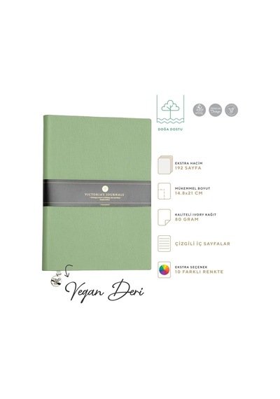 Smyth Classic Esnek Kapak Çizgili Defter, 14.8x21 Cm -açık Yeşil Genel