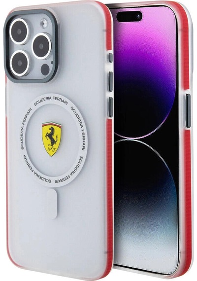 Apple Uyumlu iPhone 15 Pro Max Kılıf Ferrari Lisanslı M-safe Şarj Özellikli Kontrast Bumper Sf Ring Diğer