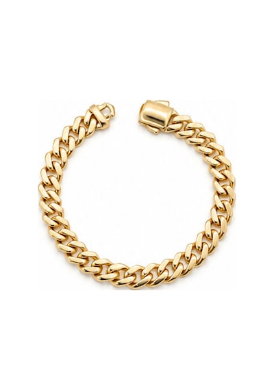 Balenbi Jewelry Kadın Gold Renk Kalın Gurmet Zincir Kararmaz Çelik Bileklik 1100 Altın