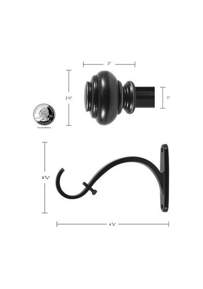 1-inch Urne Mit Fenster Behandlung Rod-set, Bronze, 18 To 36-ınch