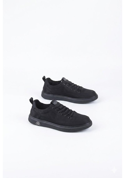 Guja 26y510-2 Rahat Kauçuk Taban Tekstil Lastik Bağcıklı Sneaker Erkek Ayakkabı Siyah