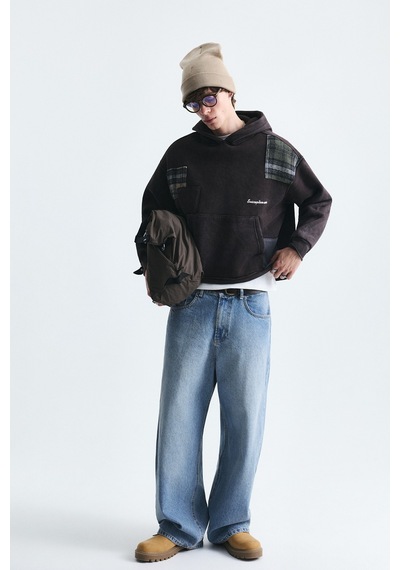 Vamos Boxy Fit Yama Detaylı Sweatshirt Kahve