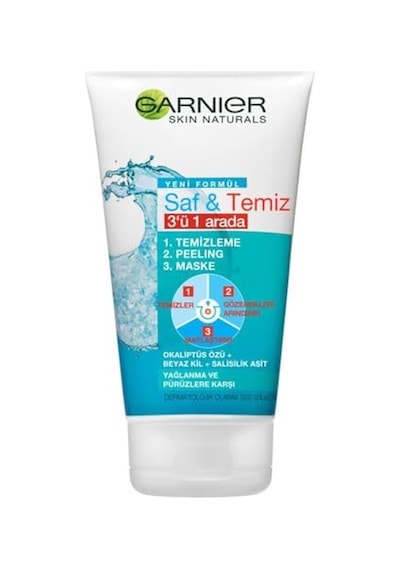 Garnier Saf & Temiz Salisilik Sivilce Görünümü Karşıtı 3'ü 1 Arada Beyaz Kil, Salisilik Asit, Niasinamid