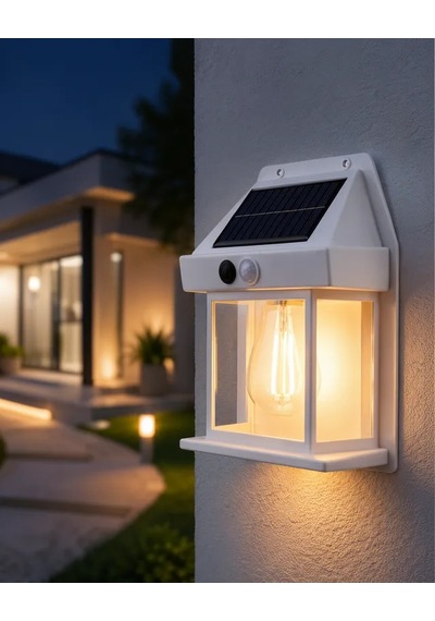 Astraltech Güneş Enerjili Duvar Lambası 1800mah Bataryalı Hareket Sensörlü