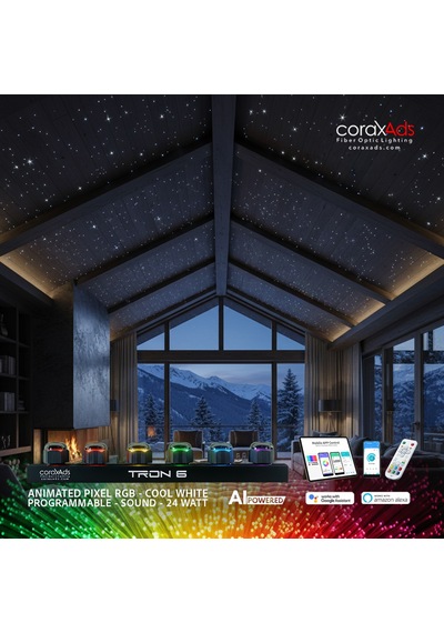 Dış Mekan Ambiyas Fiber Optik Aydınlatma Ip67 Yıldız Kiti - Mini Çok Renkli