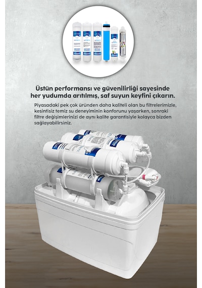 Su Arıtma Cihazı 80 Gpd Membranlı 6 Filtreli Çelik Tanklı Cihaz