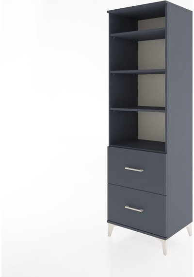 Hyperion Dolap 4 Raflı 2 Çekmeceli 60x44x195 Antrasit-antrasit Antrasit