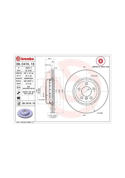 Brembo Fren Dıskı On Bmw F10 F11 F18 Brembo 09c41013 34116896652