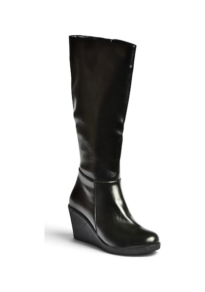 Fox Shoes Z361297409 Siyah Dolgu Tabanlı Kadın Çizme