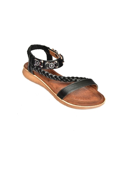 Fox Shoes S258013409 Siyah Alçak Tabanlı Kadın Sandalet Siyah