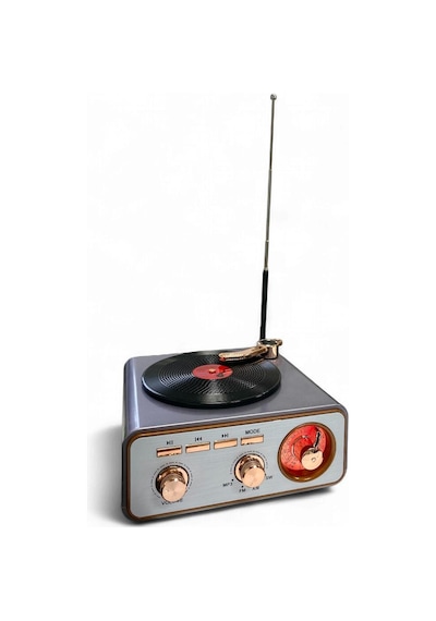 Rose Sp-425 Usb-sd-fm-bluetooth Destekli Şarjlı Nostaljik Retro Radyo - Gri