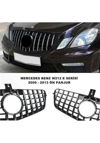 W212 GTR E Seri Spor Ön Panjur Izgaralı Piano Black-Krom 2009-2013