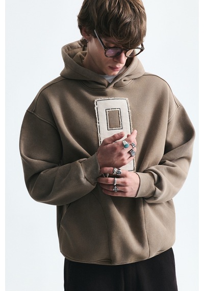 Vamos Numara Baskılı Oversize Sweatshirt Vizon