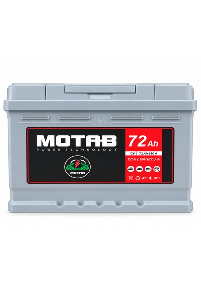Motab 12v 72 Ah 680a Alçak Tip Otomobil Aküsü 2026 Üretim