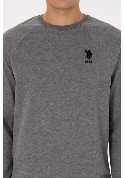 U.S. Polo Assn. Erkek Regular Fit Bisiklet Yaka Antrasit Melanj Basic Sweatshirt 50308103-VR081 U.S. Polo Assn. Erkek Regular Fit Bisiklet Yaka Antrasit Melanj Basic Sweatshirt 50308103-VR081