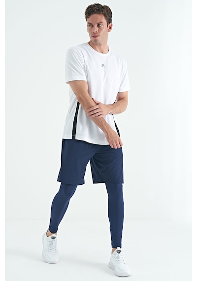 Tommylife Tommy Life İndigo Logo Baskılı Yüksel Bel Slim Fit Aktif Spor Erkek Tayt - 84989 İndigo