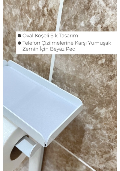 6 Parça Banyo Seti Çöp Kovası, Wc Fırça, Tuvalet Kağıtlık, Diş Fırçalık, Sıvı Sabunluk, Sabunluk Beyaz - Krom