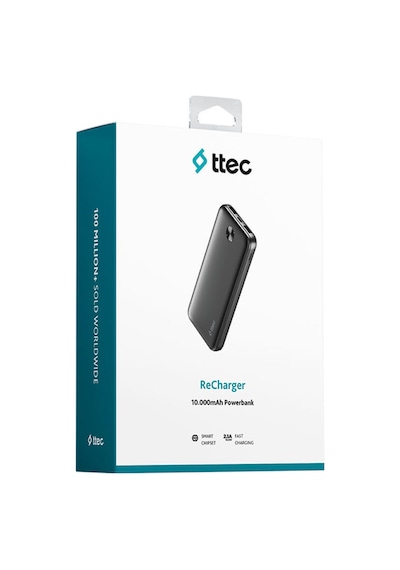 Ttec Recharger 10.000mah Taşınabilir Şarj Aleti/powerbank 2bb234 Siyah