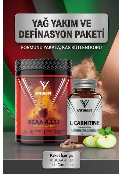 Vitalest Yağ Yakım Ve Definasyon Paketi - L-carnitine 60 Kapsül & Bcaa 4.1.1.1